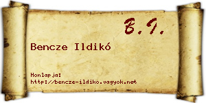 Bencze Ildikó névjegykártya